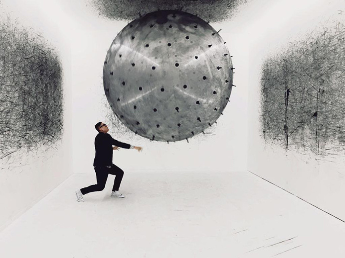 ADA – analog interactive installation, kinetic sculpture, and post-digital drawing machine created by Karina Smigla-Bobinski
