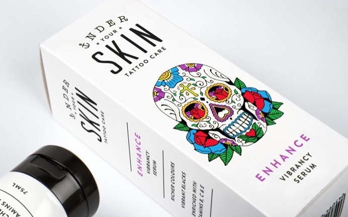 Under Your Skin #packaging #tatoo #care #cream #illustration #skull