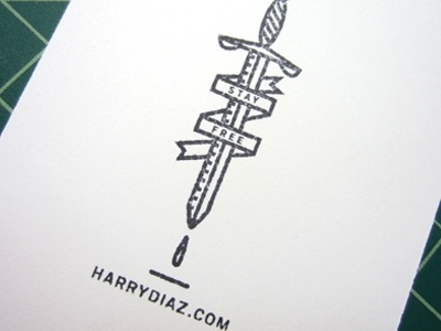 Dribbble - Stamp: Stay Free by Harry Diaz #stamp #vector #sword #texture