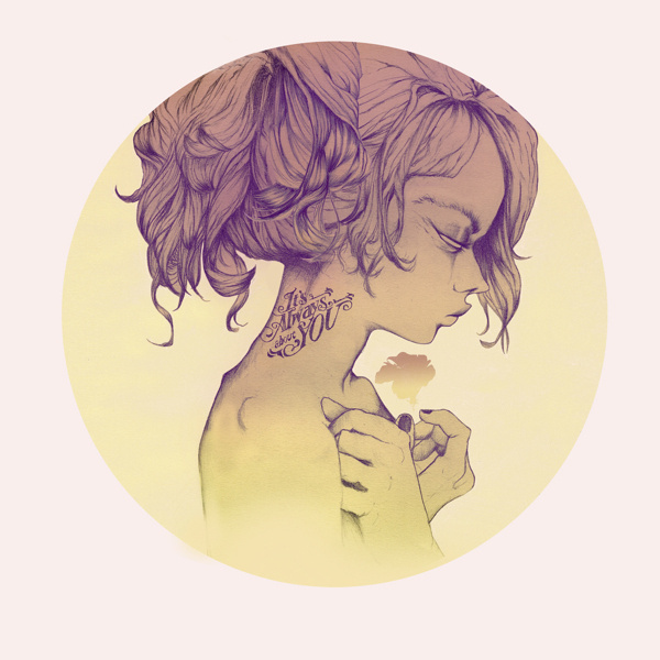 It's always about you on Behance #woman #pink #tattoo #flower #pencil
