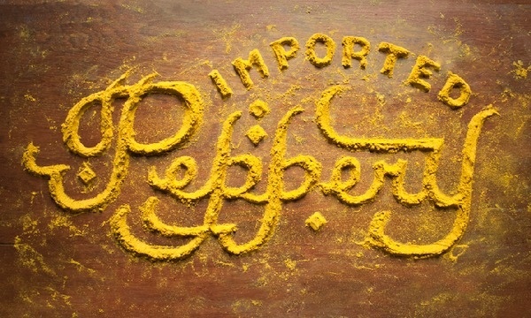 Typeverything.com Â Peppery, instant yellow bath.... Typeverything #lettering #food