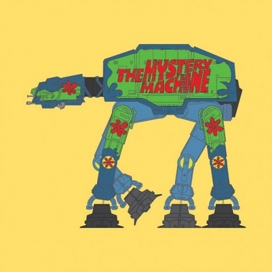 Re-styled AT-ATs on yay!everyday #vector #wars #illustration #star #funny #typography