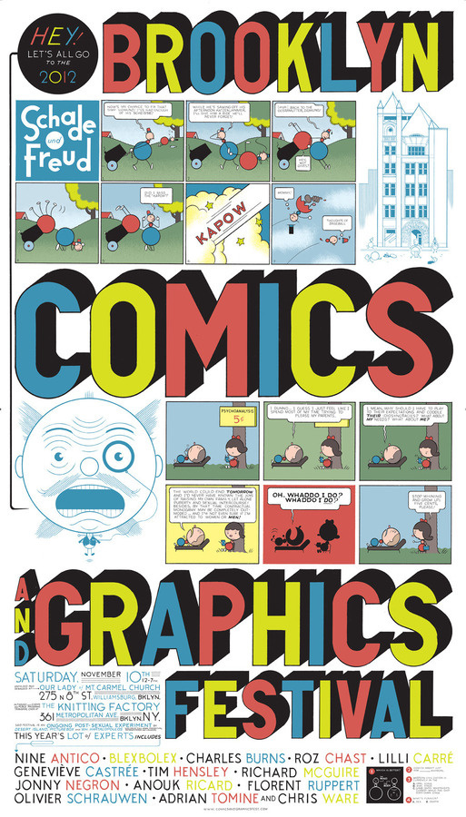 Brooklyn Comics and Graphics Festival 50 Watts #vector #festival #graphics #illustration #type #comics #typography