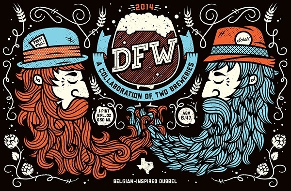DFW: Collaboration Beer - by All The Pretty Colors (Nathan Walker) #beer #packaging #dfw #design #pretty #label #all #the #illustration #colors