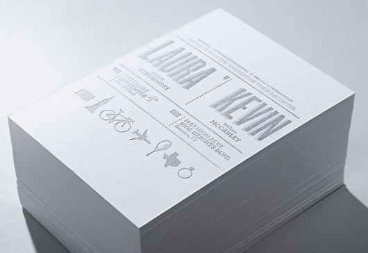 Wedding Invite / kevin-mccauley.com #invite #invitation #silver #card #letterpress #symbol #wedding #typography