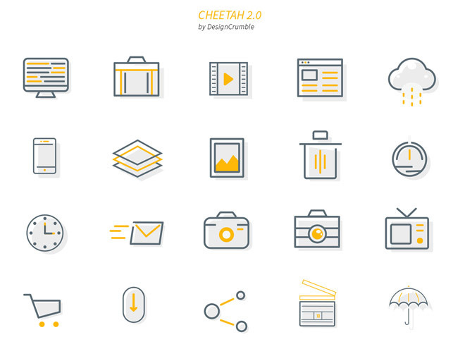 Cheetah : 20 Free Line Icon