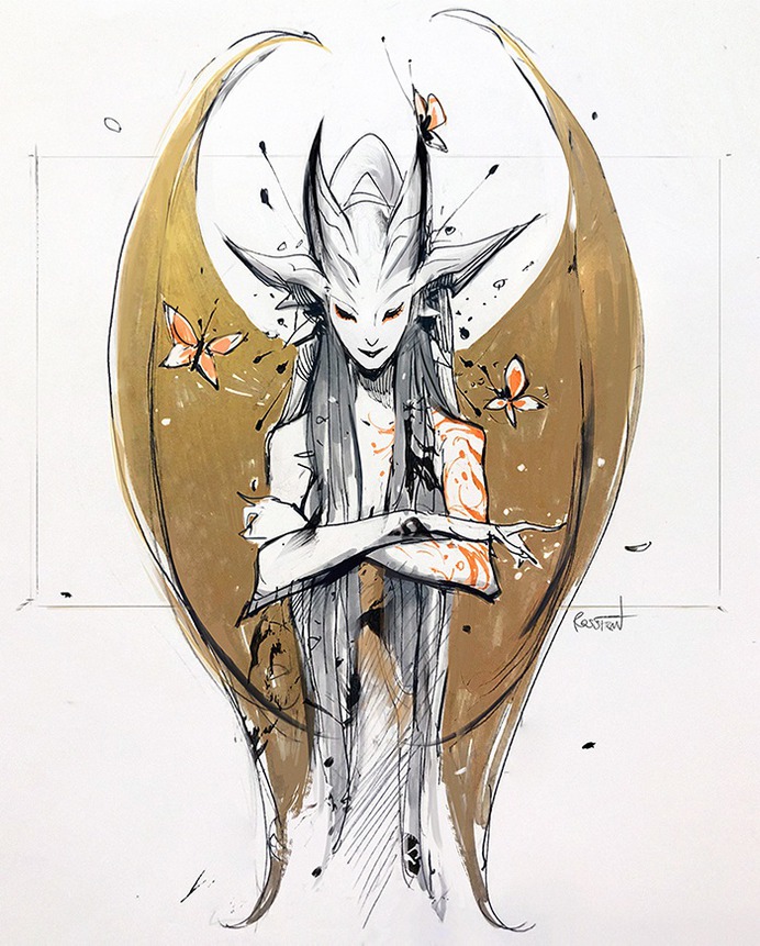 Inktober: Dryad by rossdraws