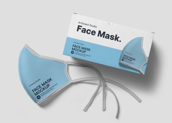 Customize face mask and face mask box mockup scene. Place your own face mask designs to mockup items, change the background color and recompose the scene. Create your own face mask mockup scene. #mockup #package #packaging #logo #branding #facemask #covid #covid19 #virus #pandemic