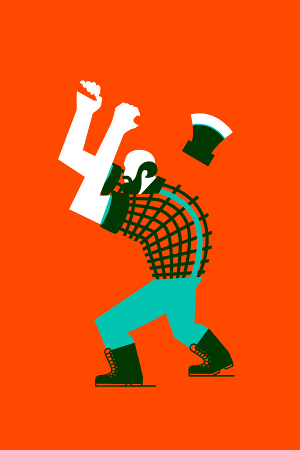 Miguel Montaner  |   http://miguelmontaner.comMiguel has been developing his work as a professional illustrator since 2010, regularly co #axe #illustration #red #lumberjack