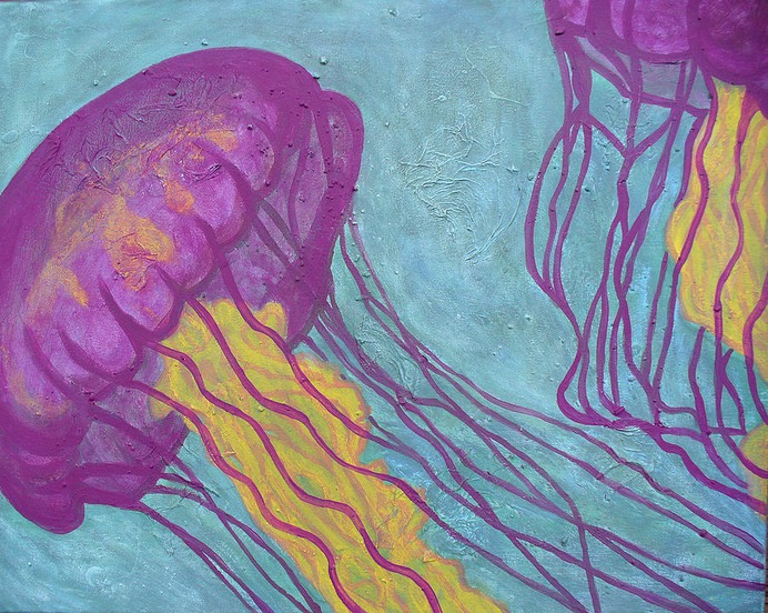 easy jellyfish painting & jellyfish paint by numbers #painting