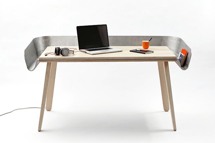 With an aluminum wraparound for storage and made from ashwood, the Homework Desk provides a focused work space that will bring out your crea #furnituredesign #modern #productdesign #industrialdesign #minimalist