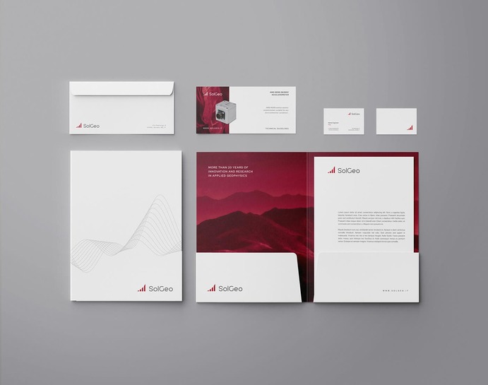 rebranding for global geophisics company, Solgeo, Bergamo, Italy -  designed by Giuseppe Gallo, Mirabilia