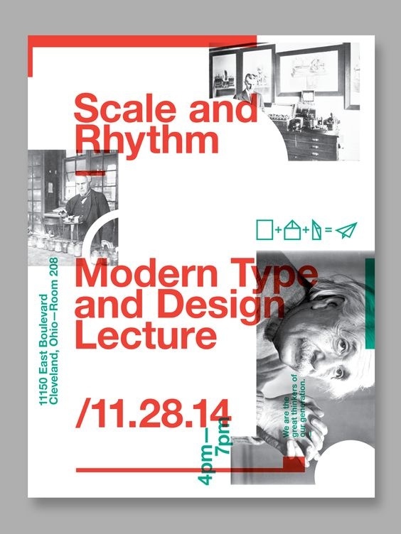 Scale and Rhythm Lecture Type Poster #swiss #typography #helvetica #poster #type #design
