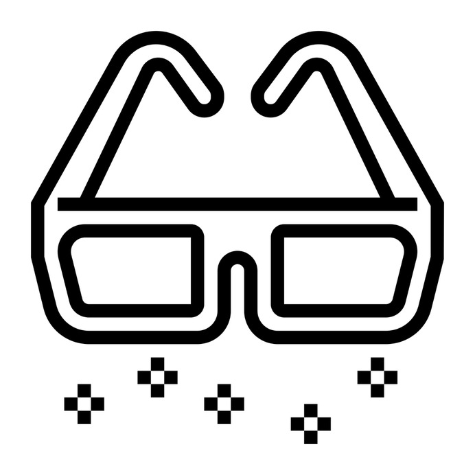 See more icon inspiration related to cinema, 3d, film, fashion, game, 3d glasses, gaming, clothing, entertainment, glasses, filming and movie on Flaticon.