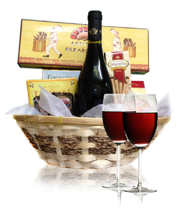 Send New Year RED Wine Gift Basket to Canada