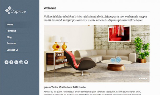 Caprice - html template Free Psd. See more inspiration related to Template, Room, Picture, Sitting, Html, Horizontal, Lounge, Sitting room and Caprice on Freepik.