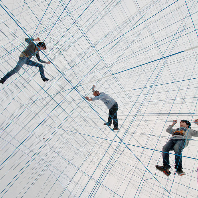 inflatablejunglegym2 #abstract #lines #installation #string #gym #blue #jungle