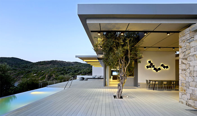 Greek Island Mansion with Beautiful Stone Walls by Z-level - #architecture, #house, #housedesign