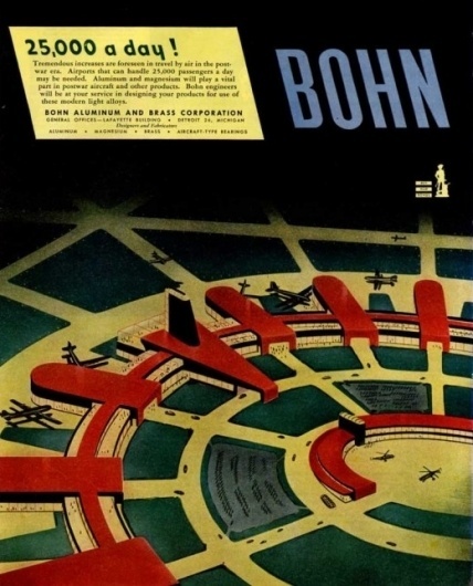 Bohn's 'Visions of the Future' Ads, 1940s | Retronaut #advertisement #illustration #bohn #airport #future