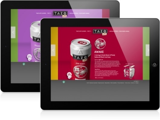 Tazo Life: Product Repositioning on the Behance Network #beverage #mockup #ipad #design #website #tazo #can #life