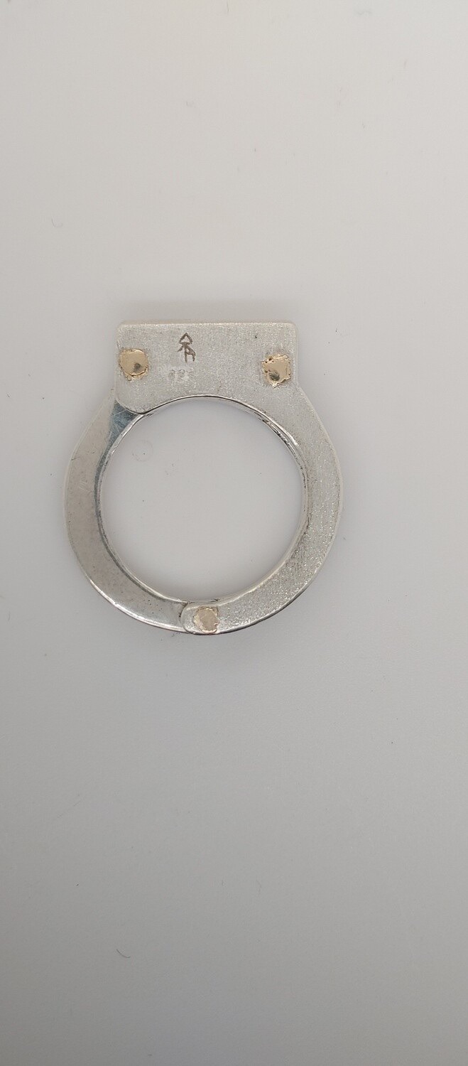 Moissanite, Black Diamond and Diamond Ring