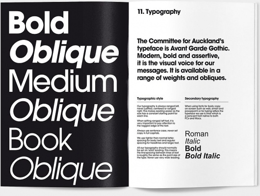 Committee for Auckland Brand Identity by Everything Design; a Branding & Graphic Design Company Auckland New Zealand. Everything Design. #branding #guide #guidelines #book #brand #identity #standards #style