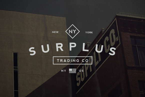Surplus Trading Co. (Logo Template) by Hustle Supply Co. #mark #branding #iconography #icon #design #emblem #icons #texture #logo #crest #insignia #set #photoshop #abr #vintage #brush #type #ai #wordmark #typography