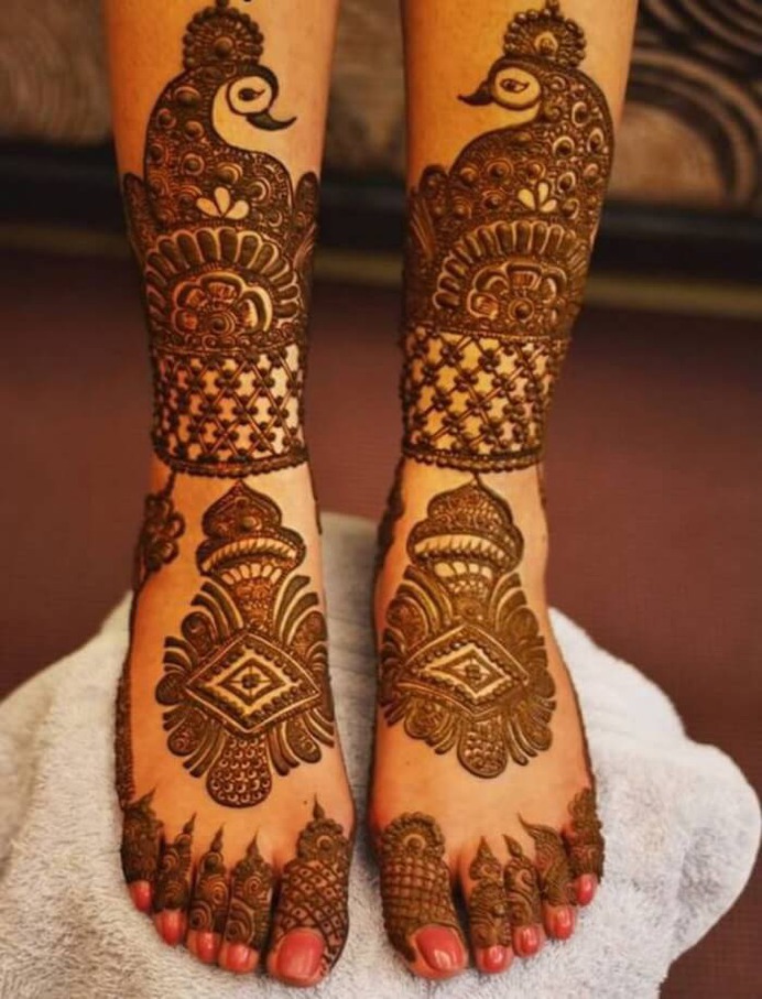 Peacock Motifs for Feet