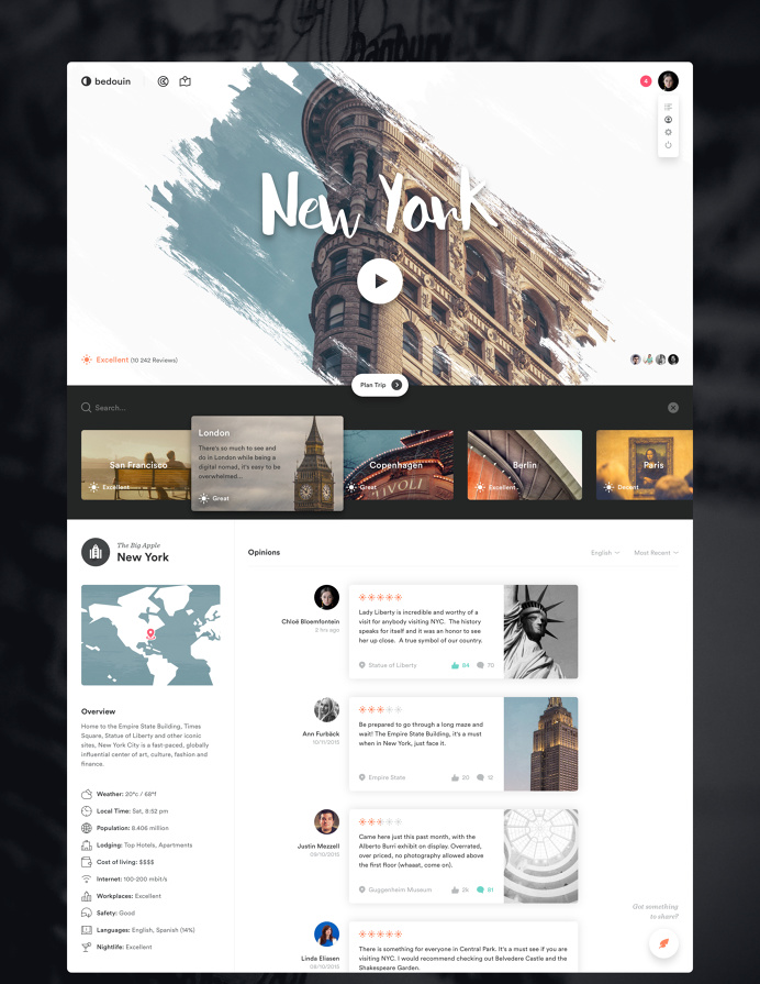 Web design, travel, new york