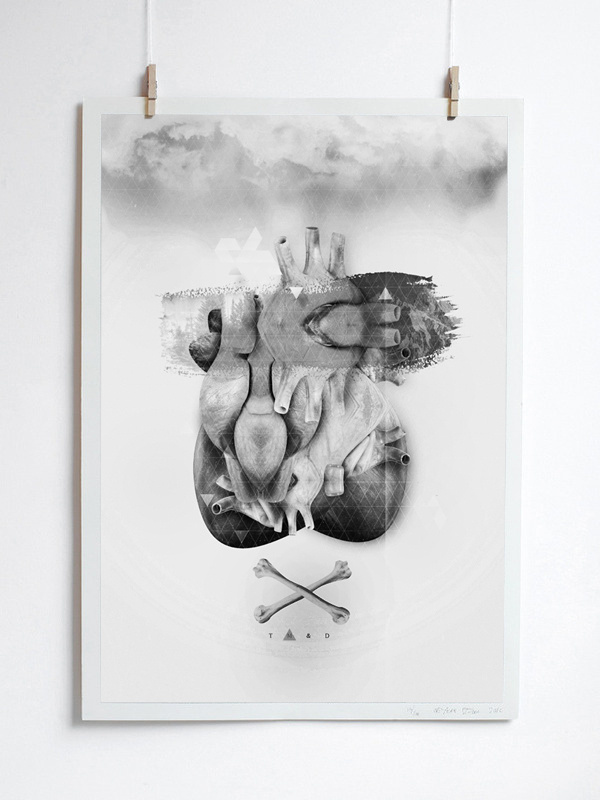 Orgy of Hearts on Behance #subtle #poster #hearts #bones #collage