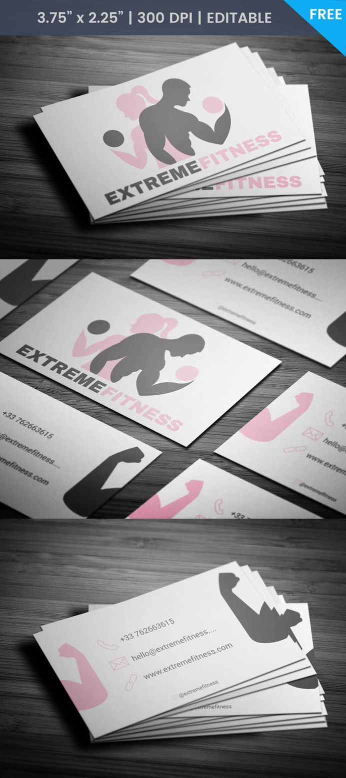 Free Unisex Gym Business Card Template