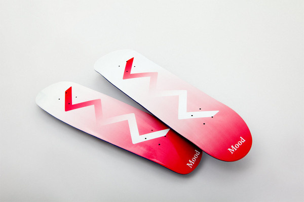 pink_gradient_side #red #moodnyc #grandburo #logo #skateboards #typography