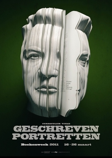 Sculptural Book Ads for Dutch Book Week | Colossal #sculpture #books #advertising