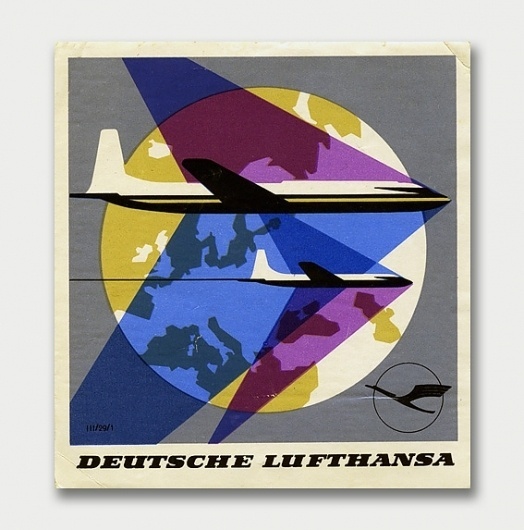 International Mid-Century Modern Luggage Labels – Part 2 / Aqua-Velvet #lufthansa #overlay #airplane