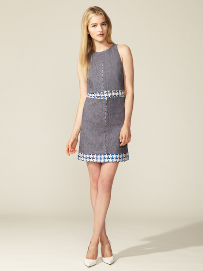 Denim Tweed Dress #fashion #denim #dress #tweed
