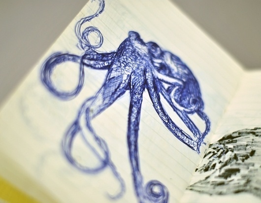 Sketches - Moleskine research - graphicwand #graphicwand #note #book #octopus #illustration #moleskine #sketches #drawing