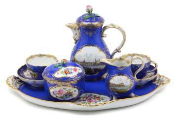 Meissen Dejeuner with Saxony-views 1850 #porcelain