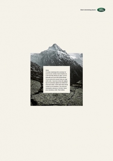 Land Rover: Mountain | Ads of the World™ #automotive #print #land #advertising #rover #mountains