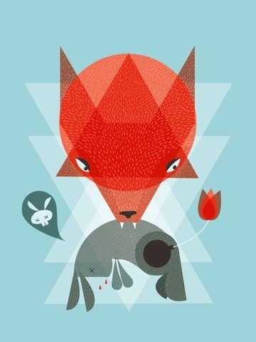 FFFFOUND! | Peter's Last Prank Art Print by Sarajea | Society6 #shapes #illustration #animal