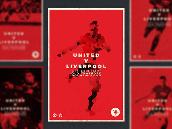 U.N.I.T.E.D Match Day Posters on Behance #abstract #red #print #player #manchester #texture #soccer #united #art #poster #type #football