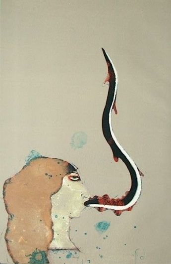 La Pêcheresse 1968 Paul Wunderlich #wunderlich #litograph #paul
