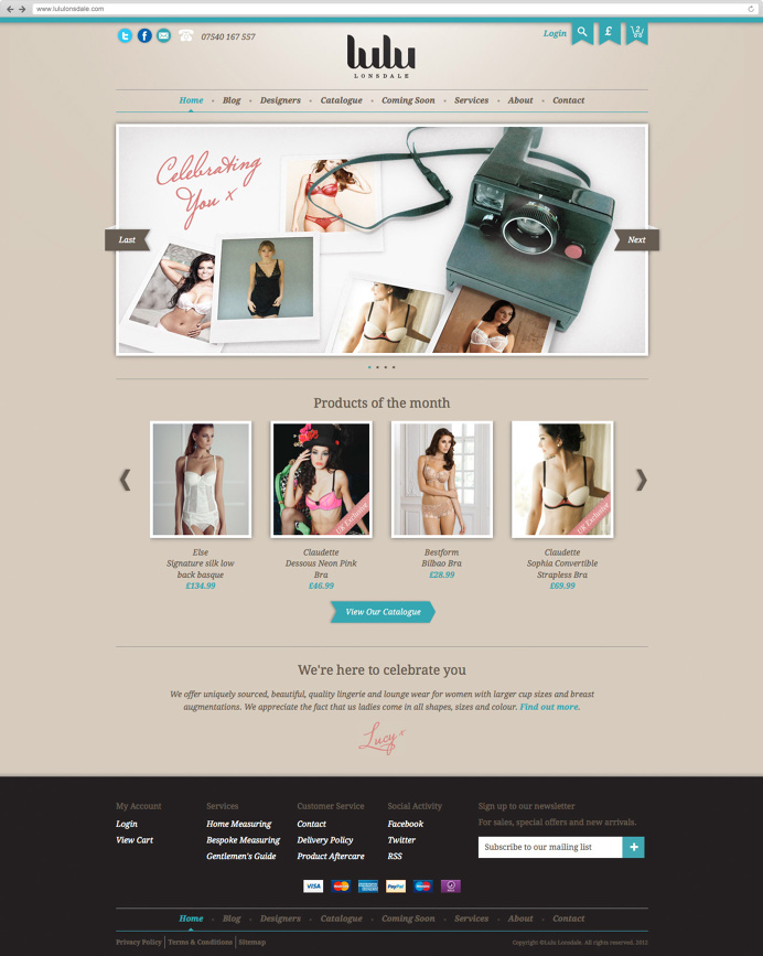 Lulu Lonsdale Branding and web design