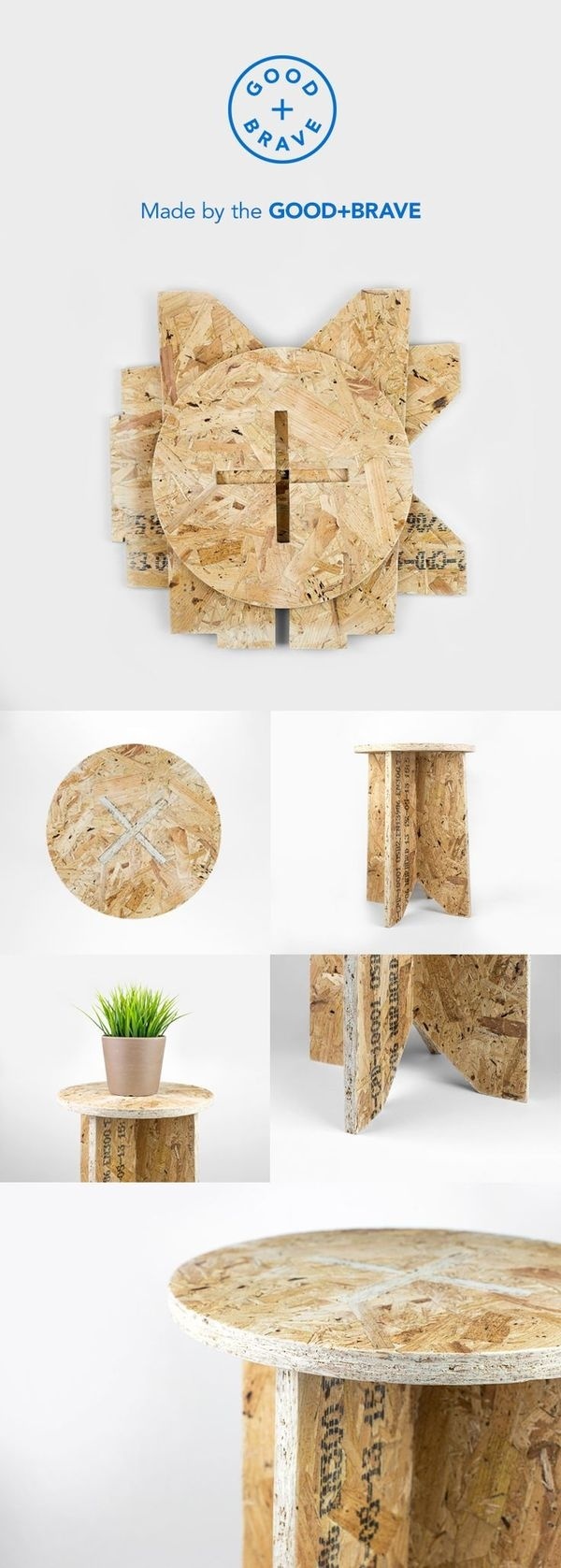 The OSB board Stool Table from Good+Brave. www.goodandbrave.co.uk #osb #wood #furniture #product #handmade #tool #table