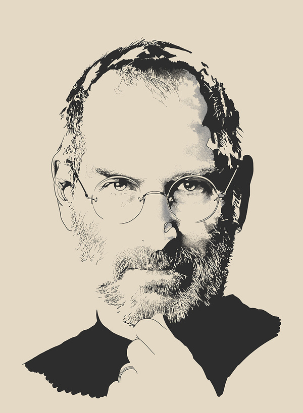 Portraits on the Behance Network #steve #apple #jobs #black