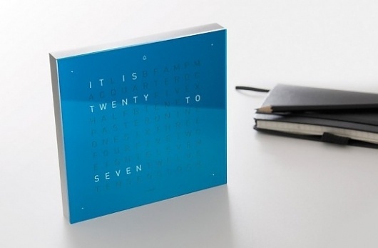 QLOCKTWO Touch | Geek&Hype #techno #block #square #clock #typo