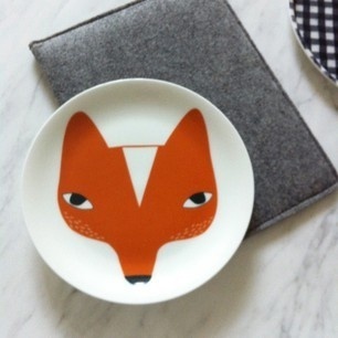 http://followgram.me/bloesemblogs #plate #fox #design #glass #illustration