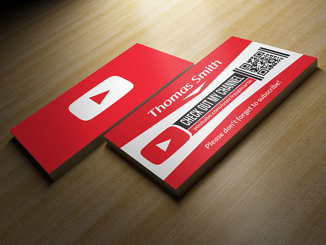Free YouTube Business Card PSD Template
