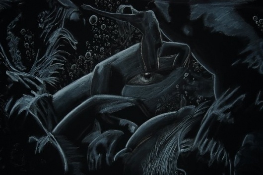 Illustration work #water #girl #nude #body #art #naked