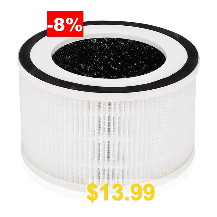Alfawise #4-layer #Filter #HEPA #Activated #Carbon #Anti-bacterial # #for # #Alfawise #P2 #Air #Purifier #- #WHITE