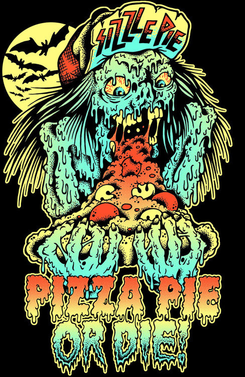 TALLBOY, T shirt design for SIZZLE PIE in the awesome city... #ink #swamp #pen #and #wizards